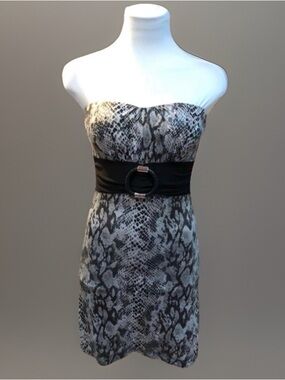 Animal Snake Print Strapless SEXY Body Hug Mini Event Party Cocktail Dre…